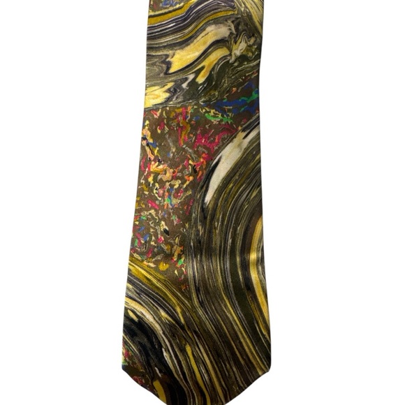 Brioni Silk Tie Made in Italy Watercolor Swirl Style - Picture 5 of 8